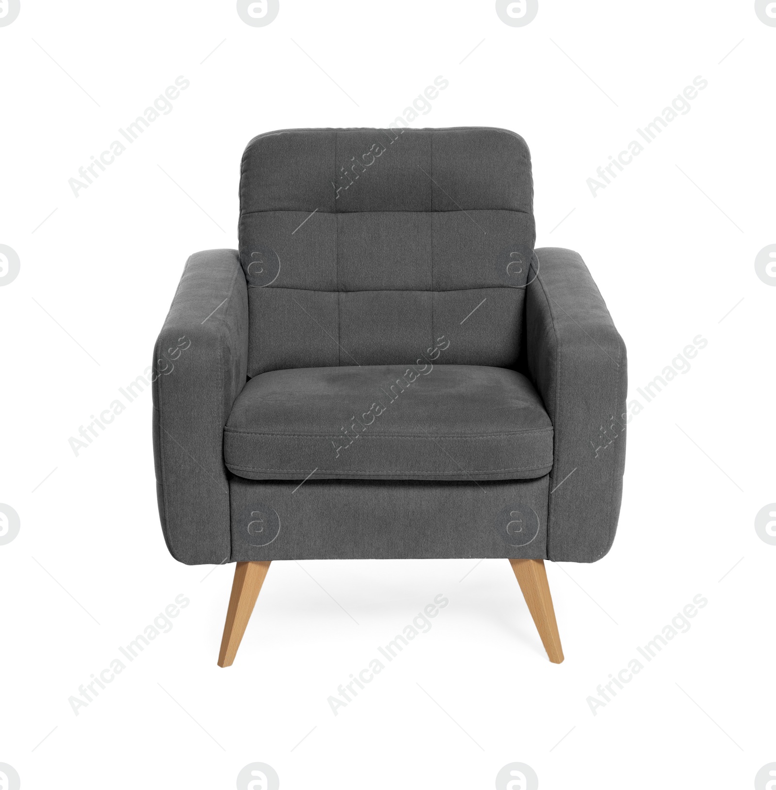 Photo of One stylish comfortable armchair isolated on white