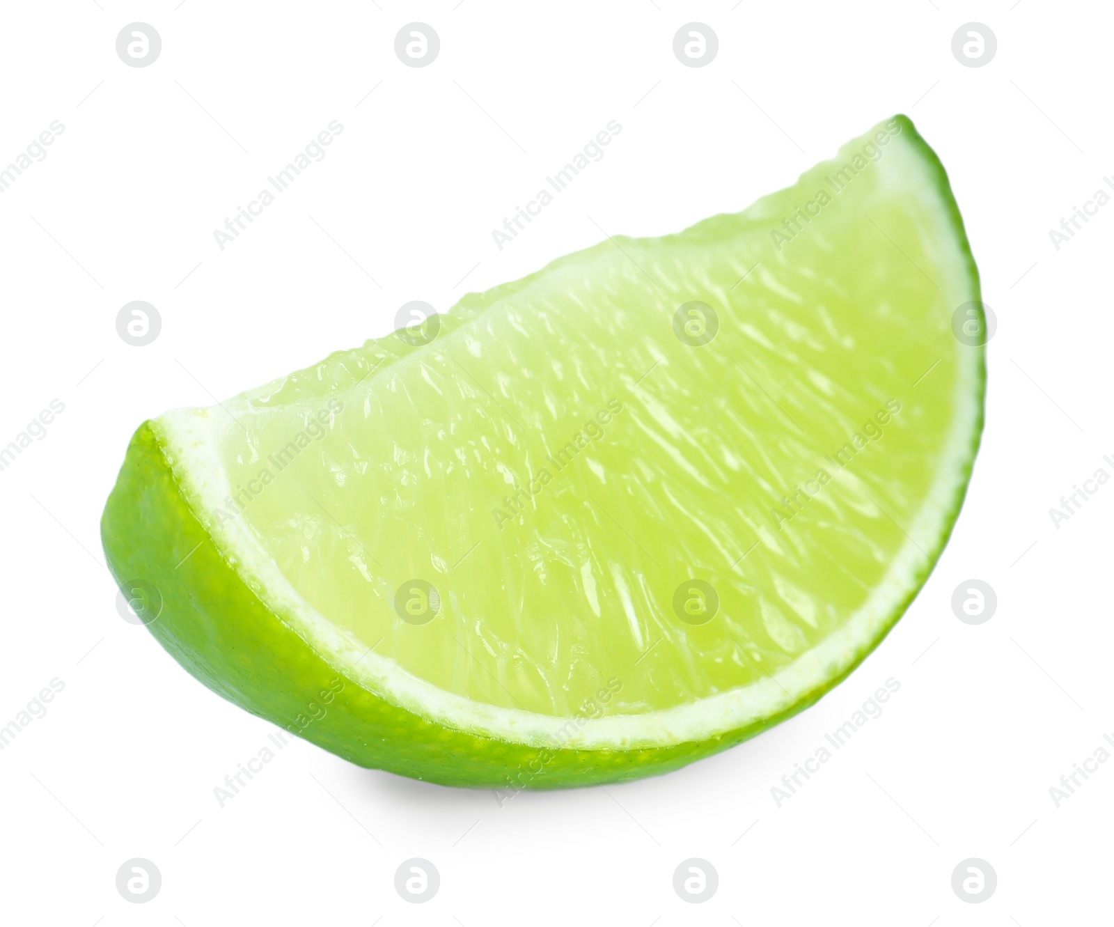 Photo of Slice of fresh green ripe lime isolated on white