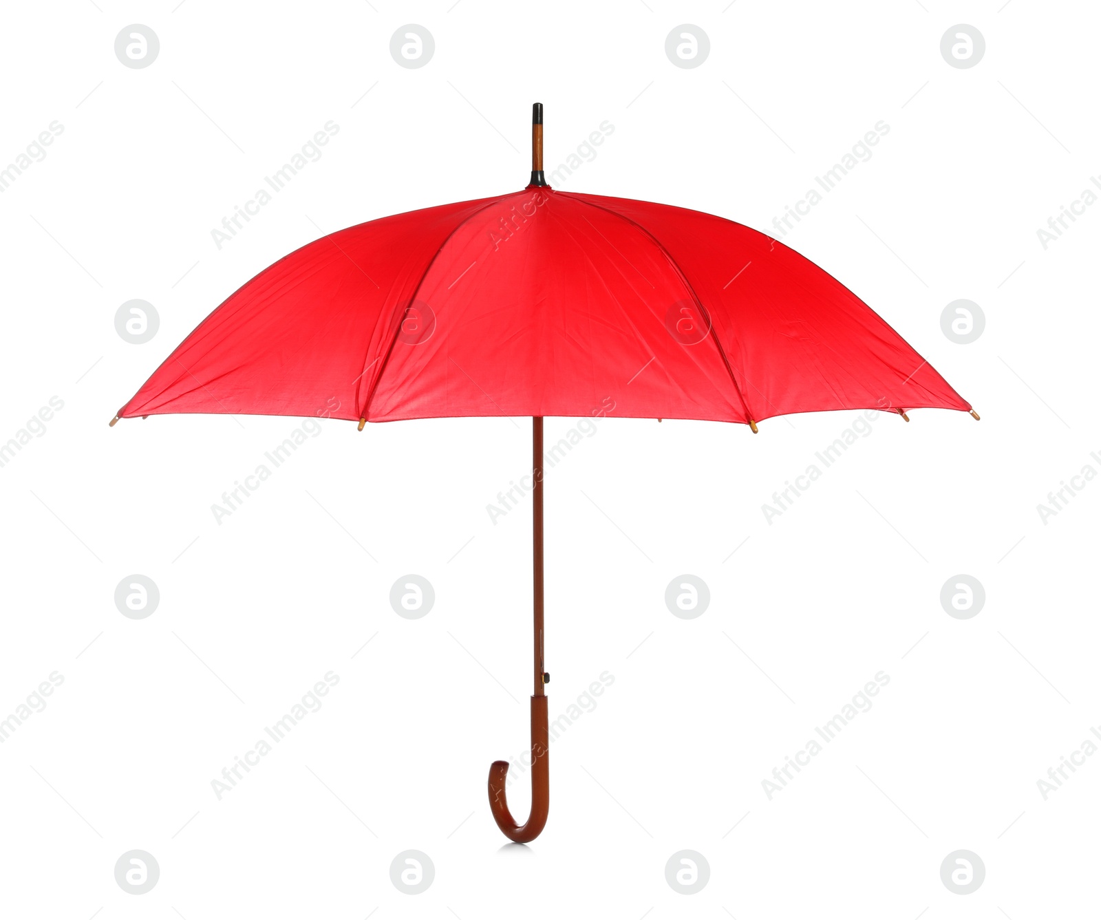 Photo of Beautiful open umbrella on white background