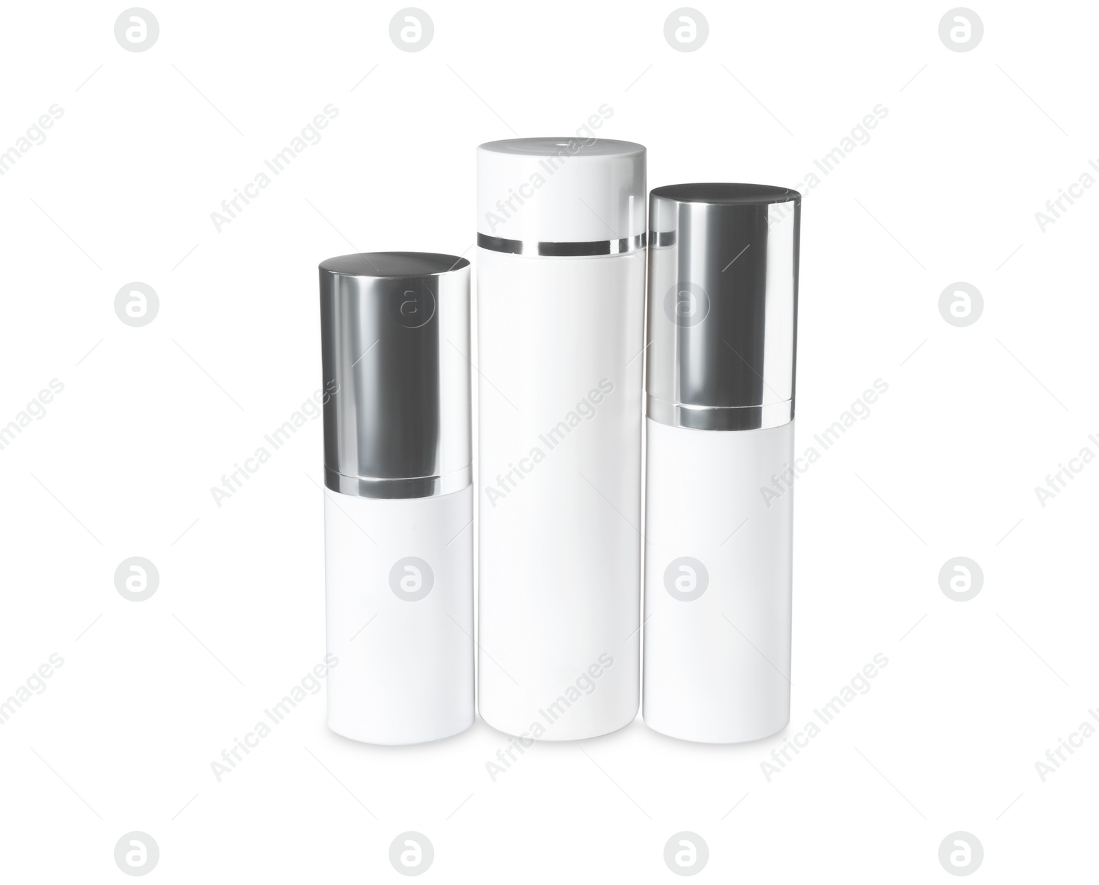 Photo of Set of luxury cosmetic products isolated on white