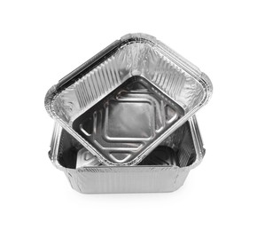 Photo of Two aluminum foil containers isolated on white