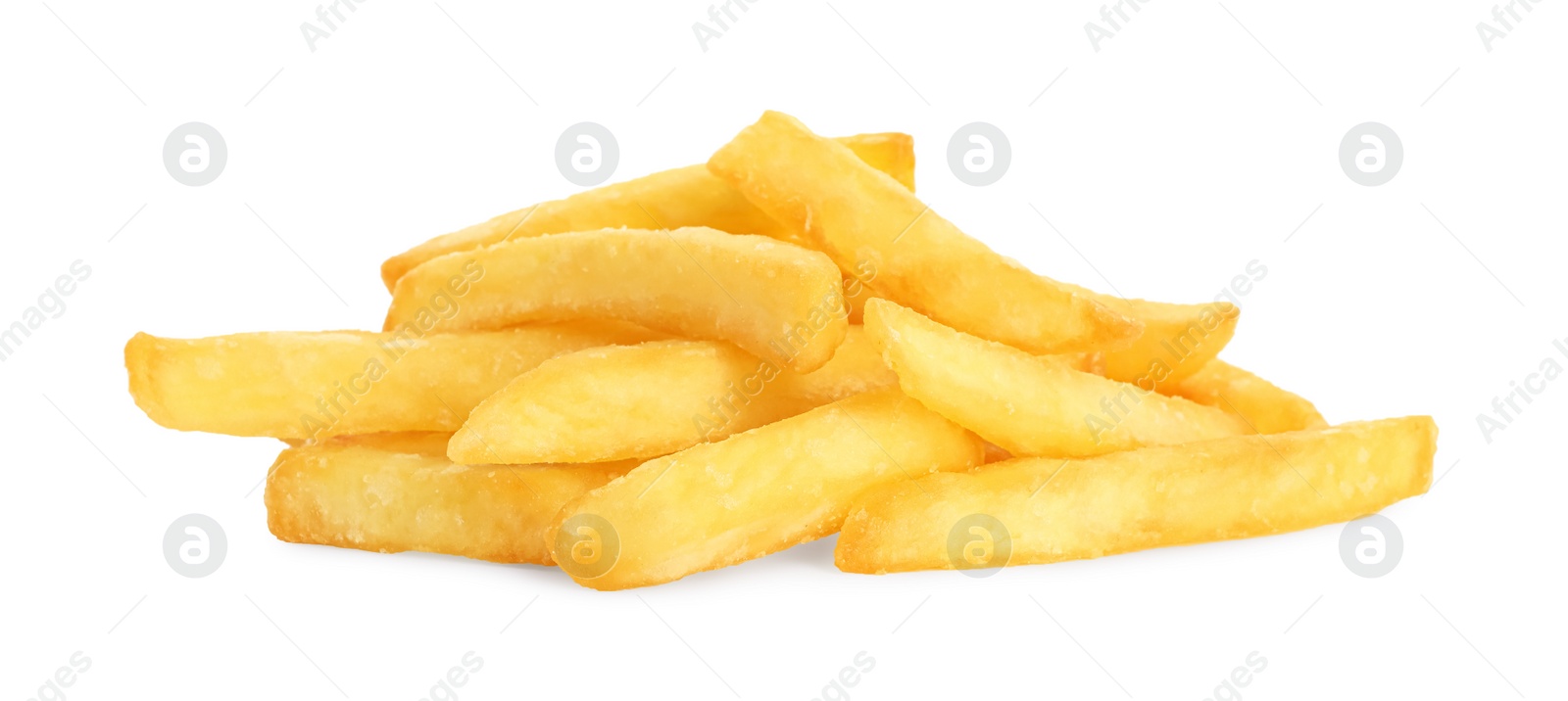 Photo of Delicious fresh french fries on white background