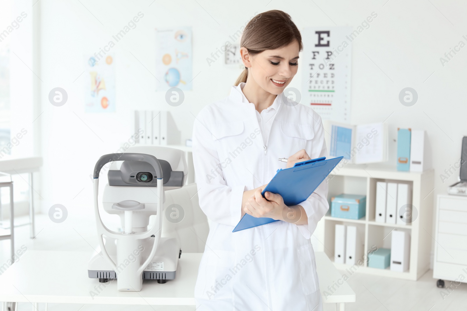 Photo of Portrait of female ophthalmologist in clinic