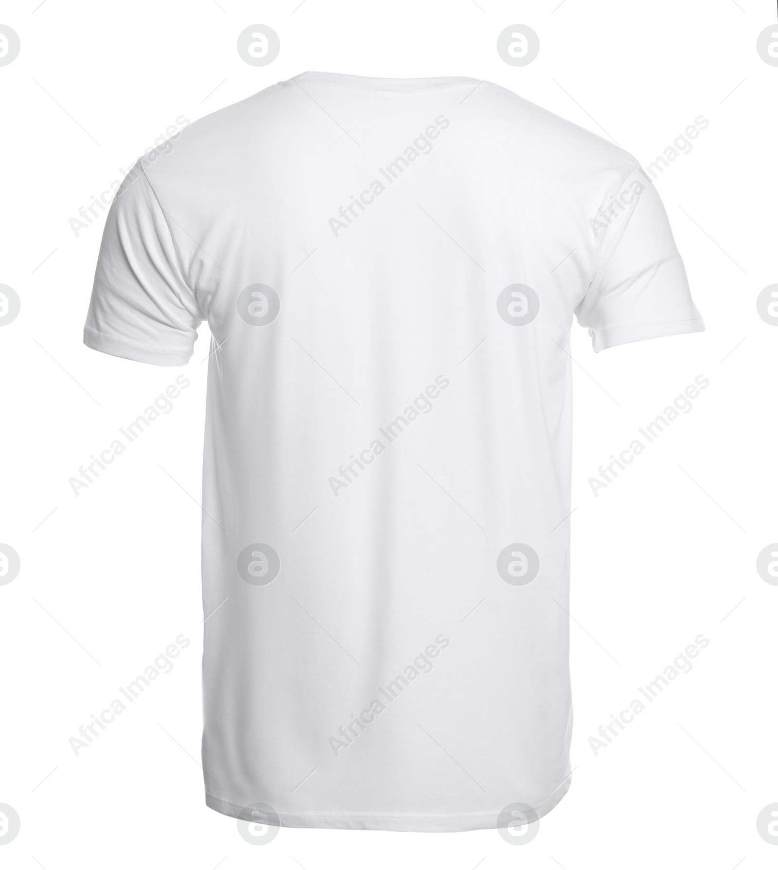 Photo of Mannequin with stylish men's t-shirt isolated on white. Mockup for design