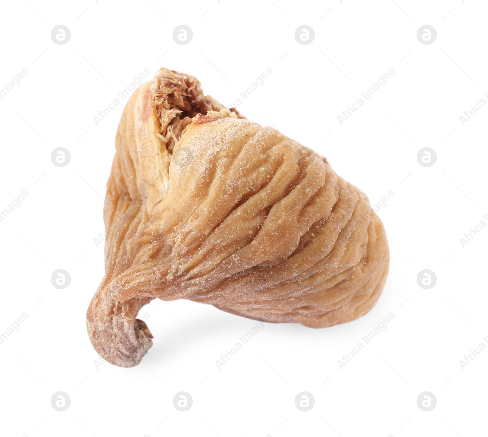 Photo of One tasty dried fig isolated on white