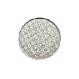 Eye shadow on white background, top view. Decorative cosmetics