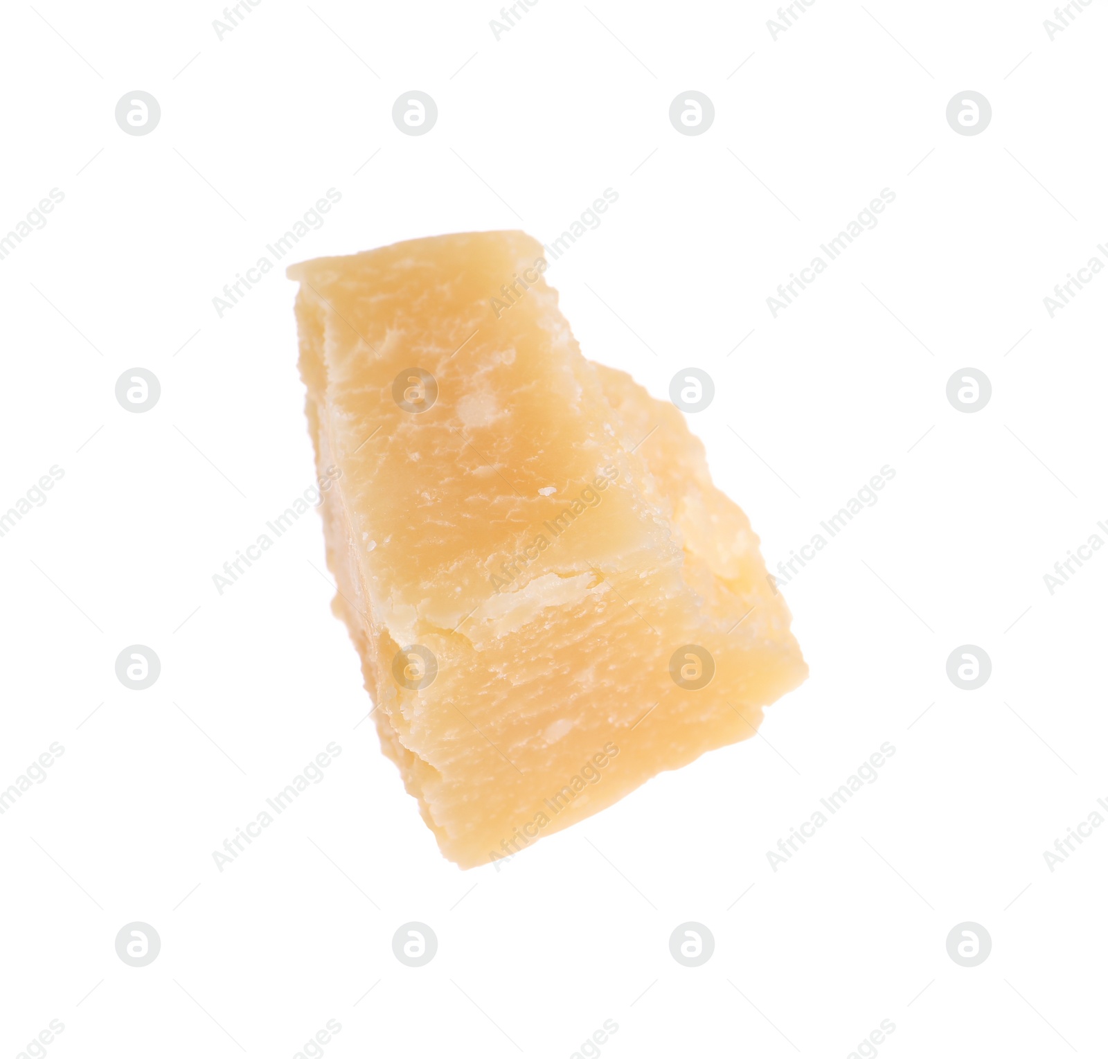 Photo of Piece of delicious parmesan cheese isolated on white