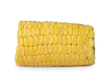 Photo of Piece of fresh corncob on white background