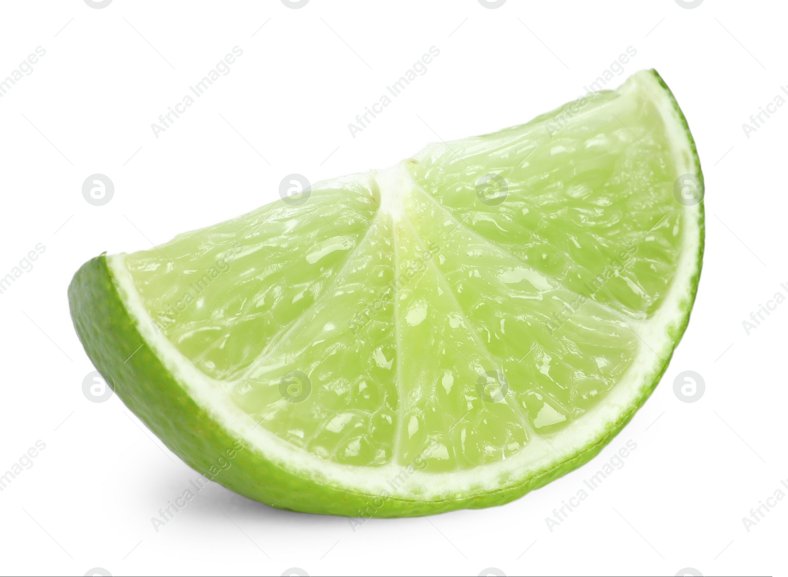 Photo of Slice of fresh green ripe lime isolated on white