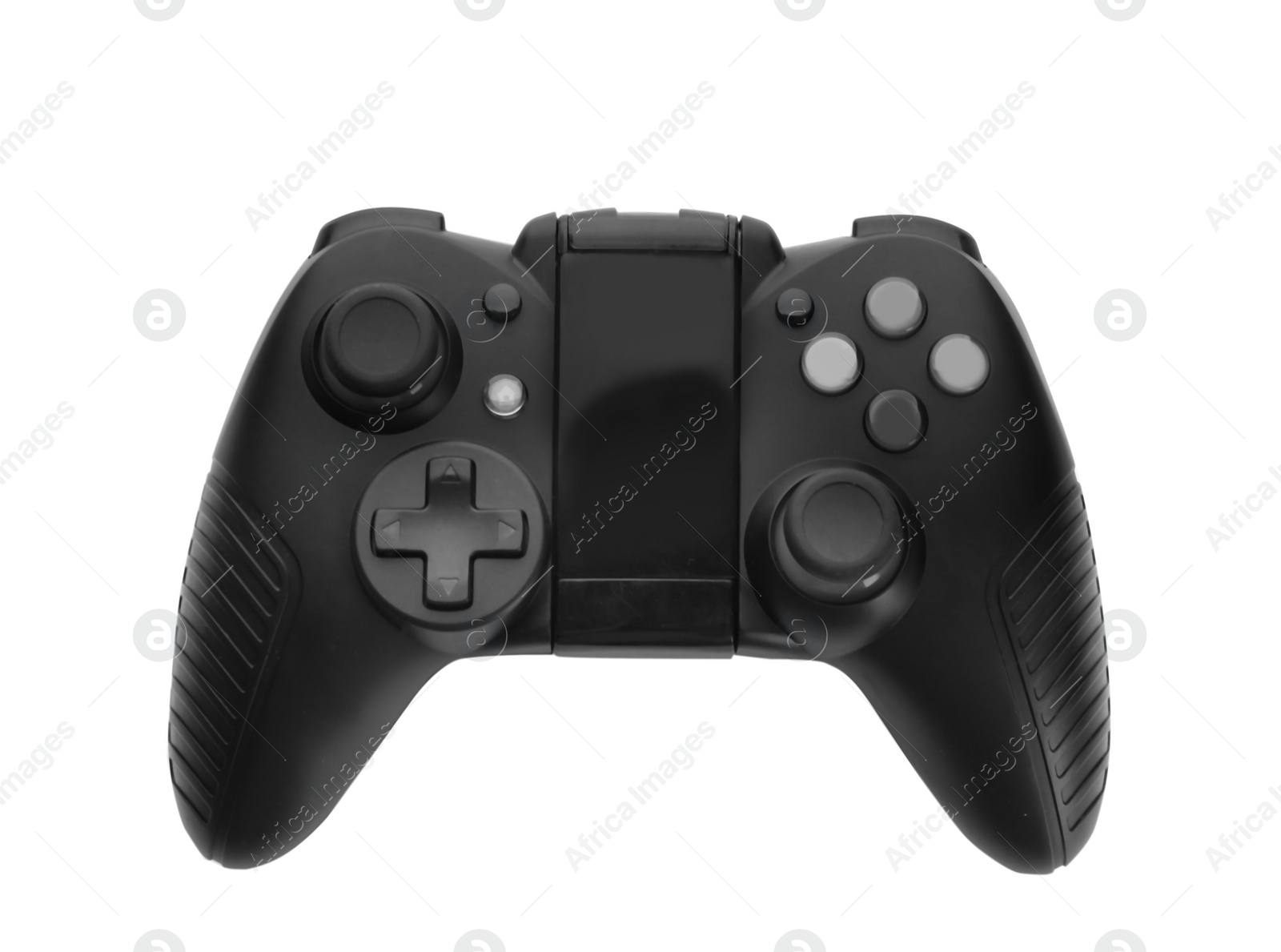 Photo of Modern video game controller isolated on white, top view