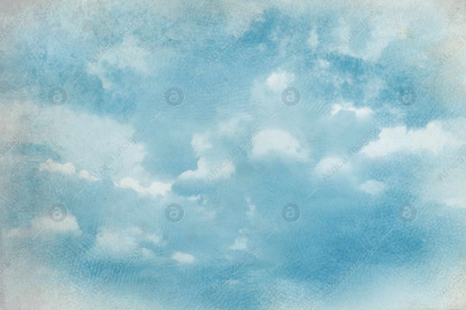 Image of View of beautiful sky with clouds. Retro style filter 