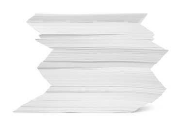 Stack of paper sheets isolated on white