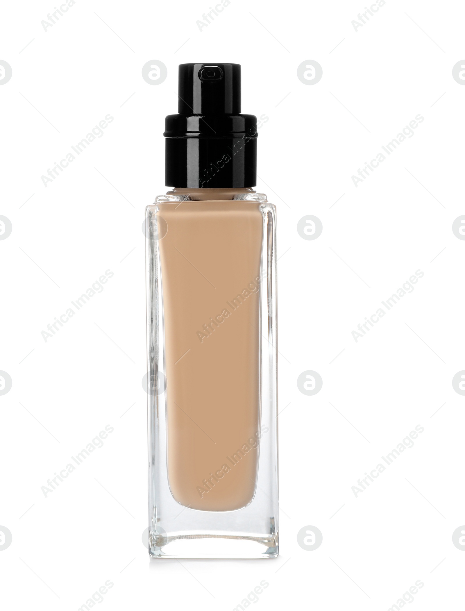 Photo of Bottle of skin foundation on white background