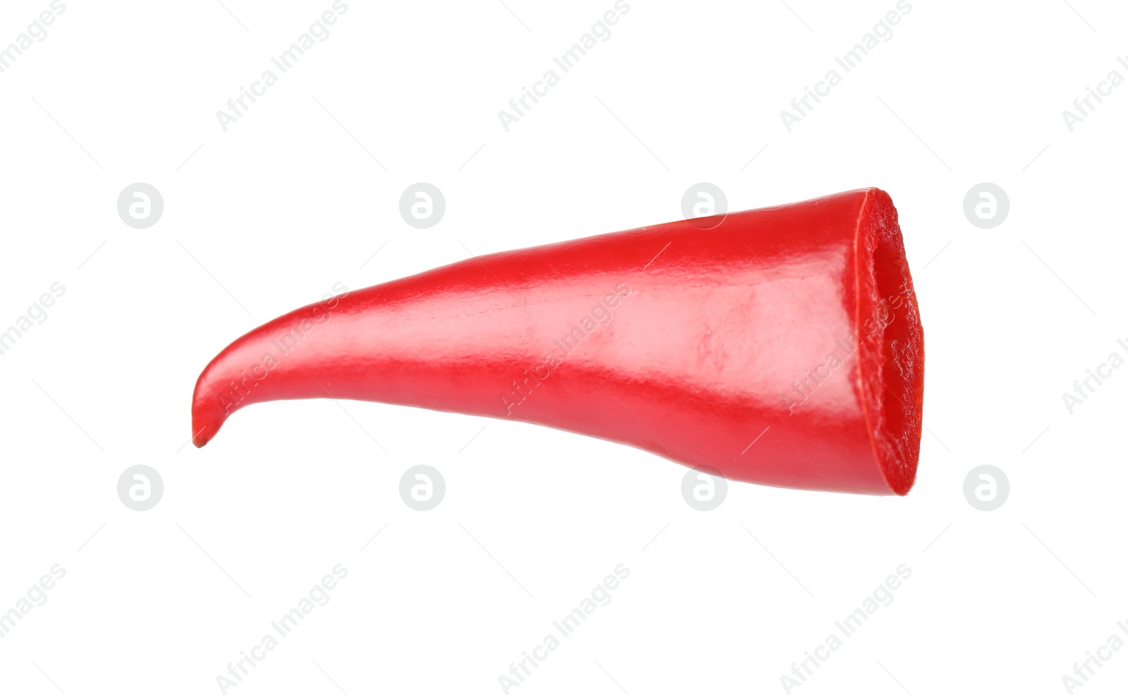 Photo of Piece of red hot chili pepper isolated on white
