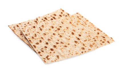 Passover matzos isolated on white. Pesach celebration