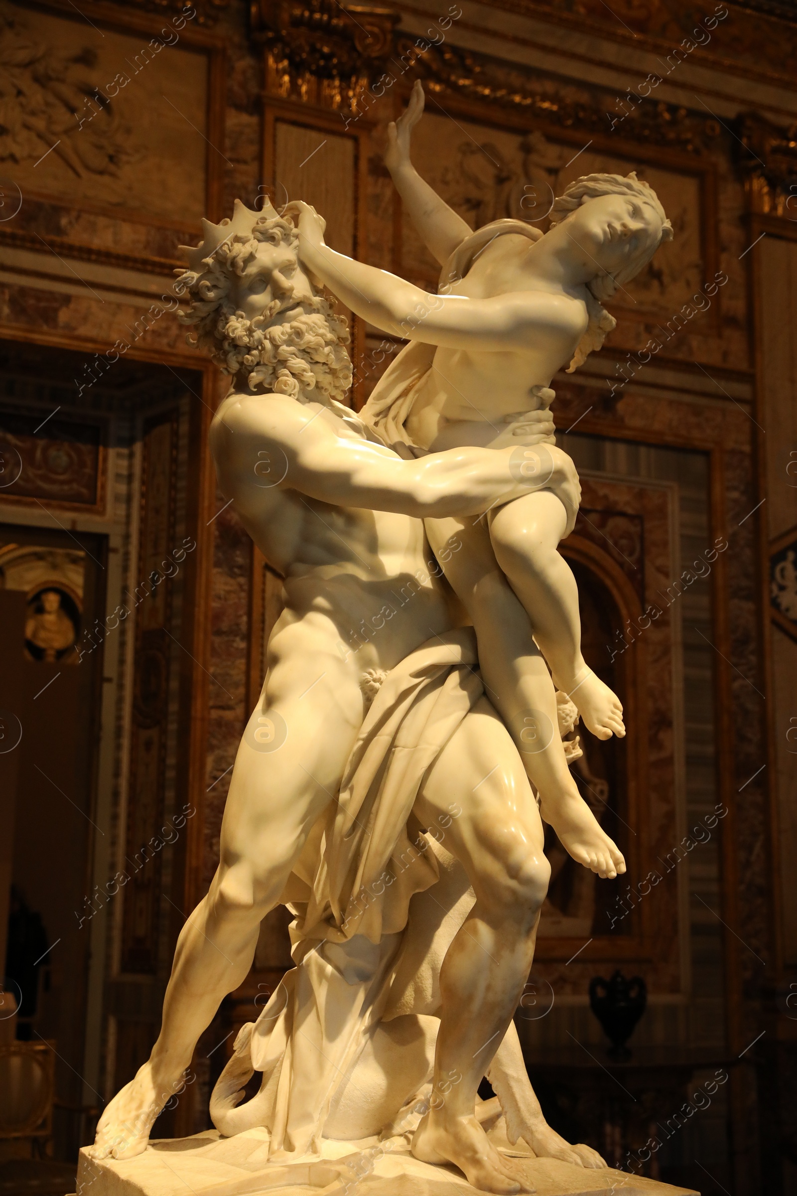 Photo of Rome, Italy - February 3, 2024: Rape of Proserpine statue by Bernini Gian Lorenzo in Borghese Gallery