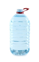 Large plastic bottle with pure water on white background