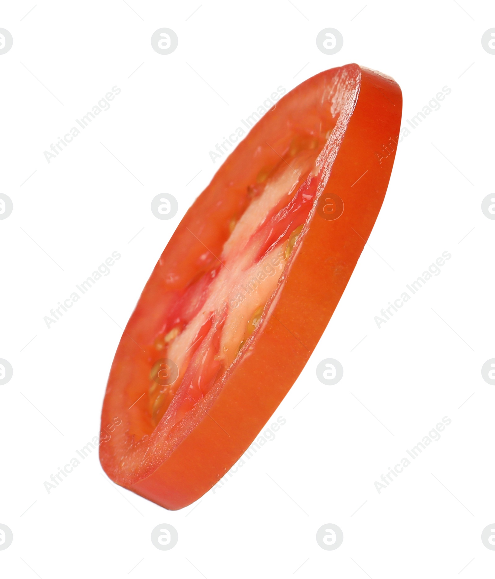 Photo of Slice of tomato for burger isolated on white