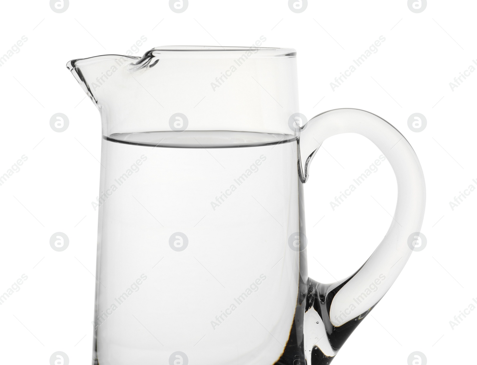 Photo of Glass jug with water isolated on white