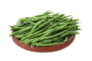 Photo of Delicious fresh green beans isolated on white