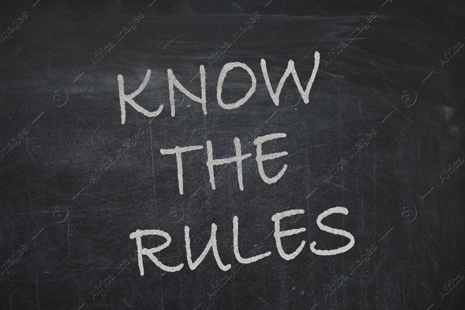 Image of Phrase Know the rules written on chalkboard