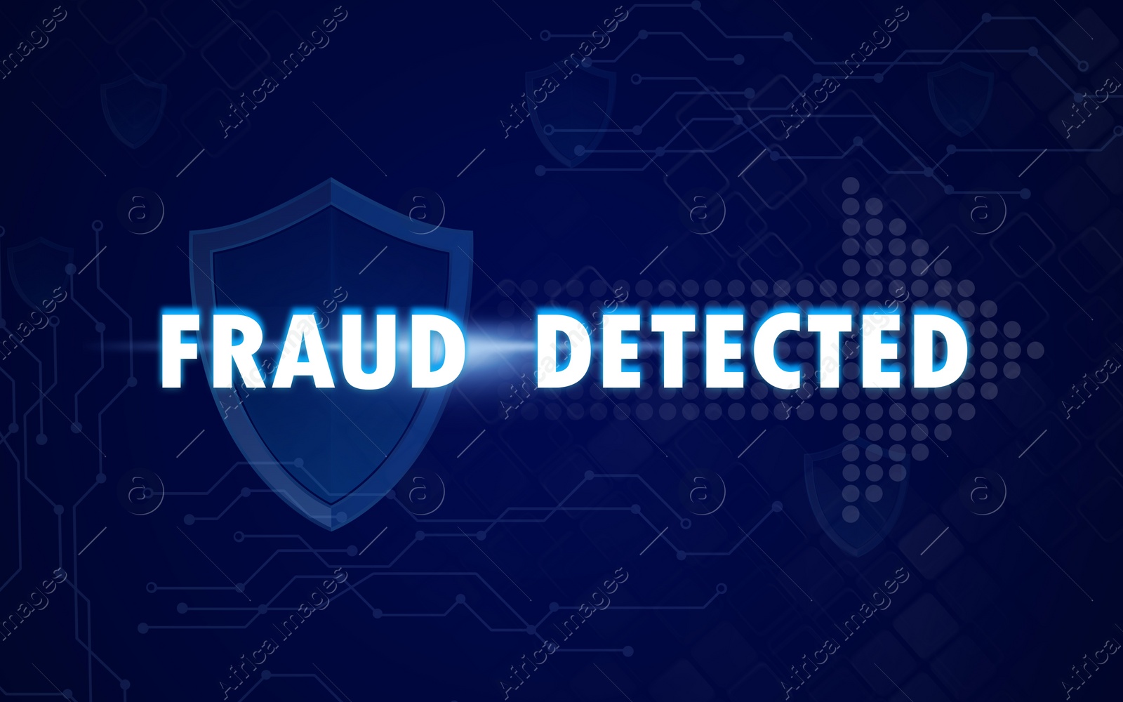 Illustration of Fraud alert, splash screen for devices. Illustration