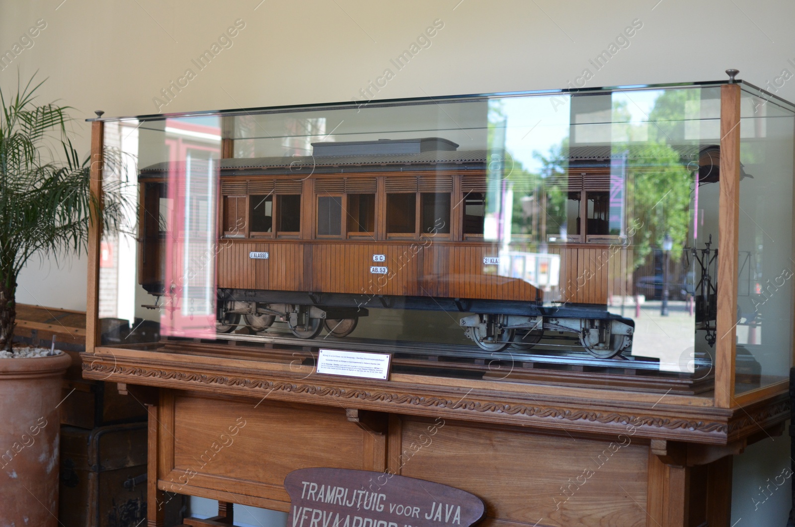 Photo of Utrecht, Netherlands - July 23, 2022: Model of old train on display in Spoorwegmuseum