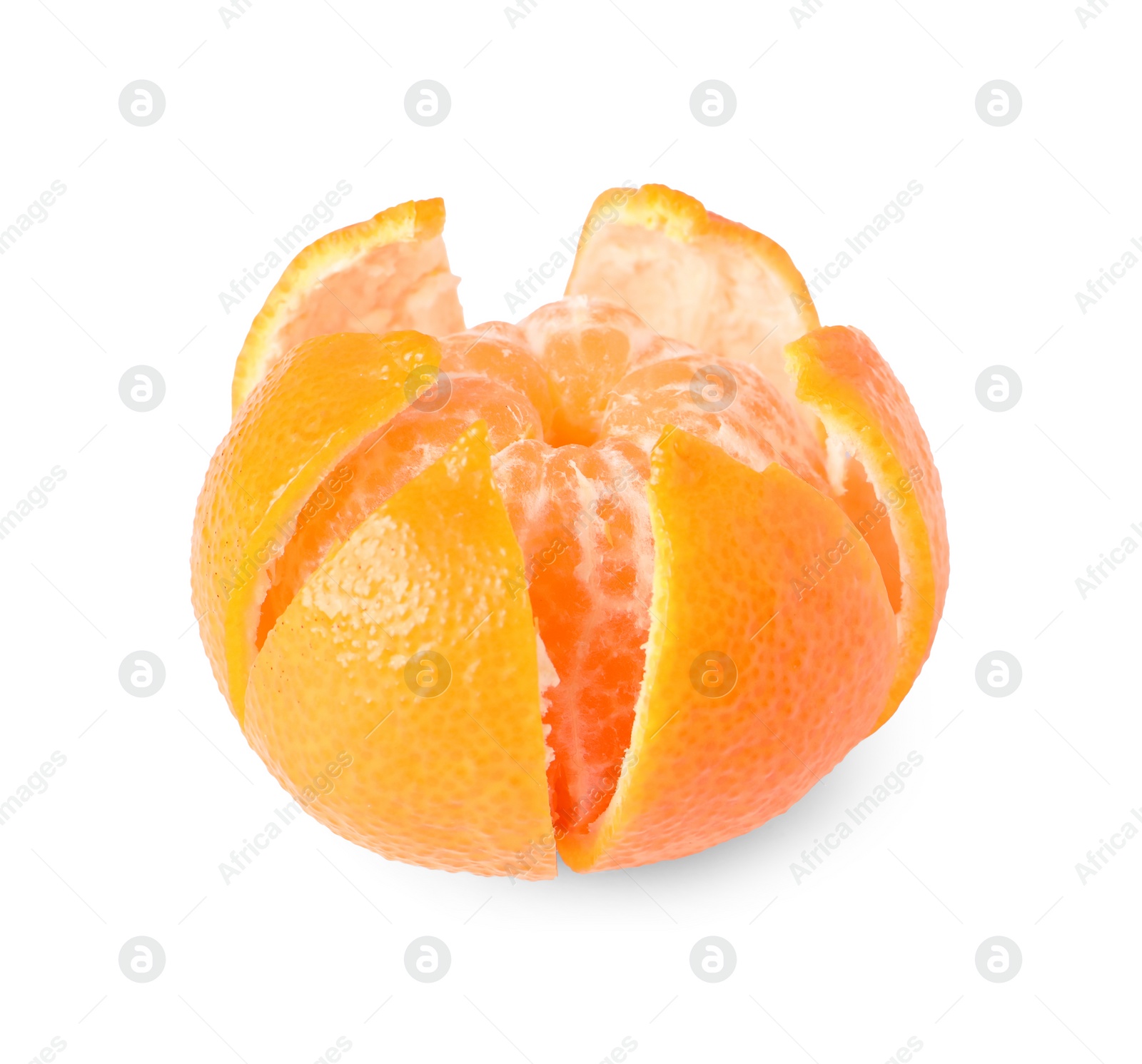 Photo of One fresh ripe tangerine isolated on white