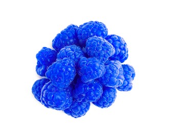 Image of Fresh tasty blue raspberries isolated on white