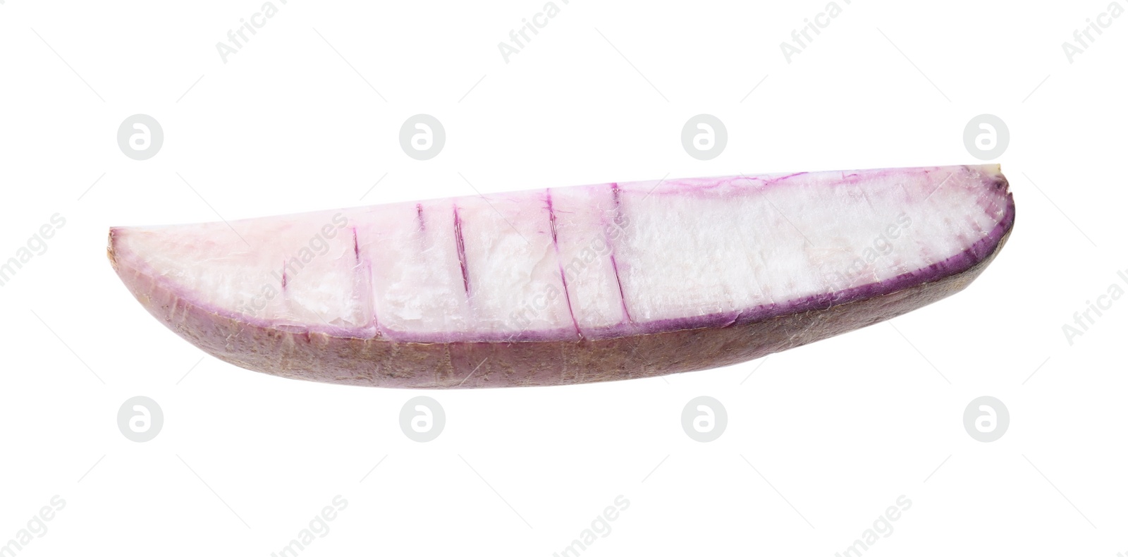 Photo of Piece of purple daikon radish isolated on white