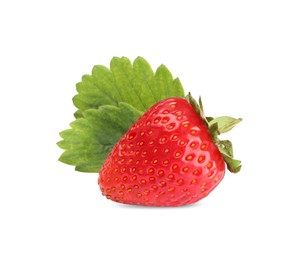 Fresh ripe red strawberry isolated on white