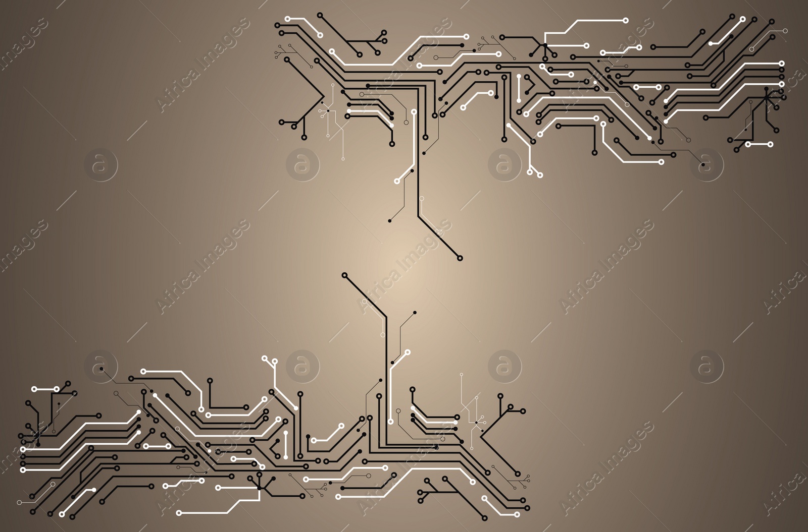 Illustration of Electronics and technology. Circuit board pattern illustration