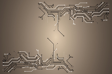 Illustration of Electronics and technology. Circuit board pattern illustration