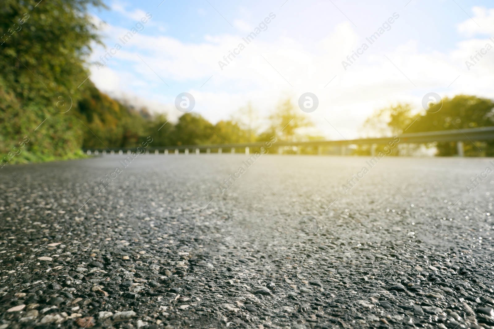 Photo of Picturesque view of empty asphalt road, closeup