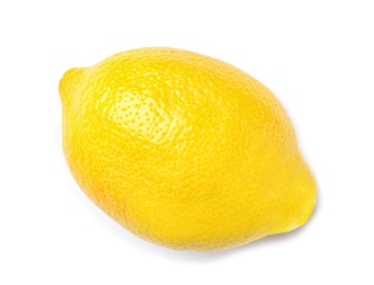 Photo of Ripe whole lemon on white background