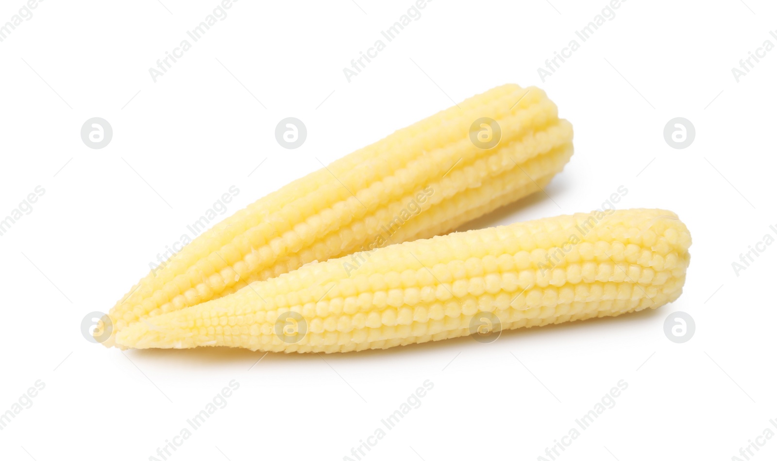 Photo of Tasty fresh baby corns isolated on white