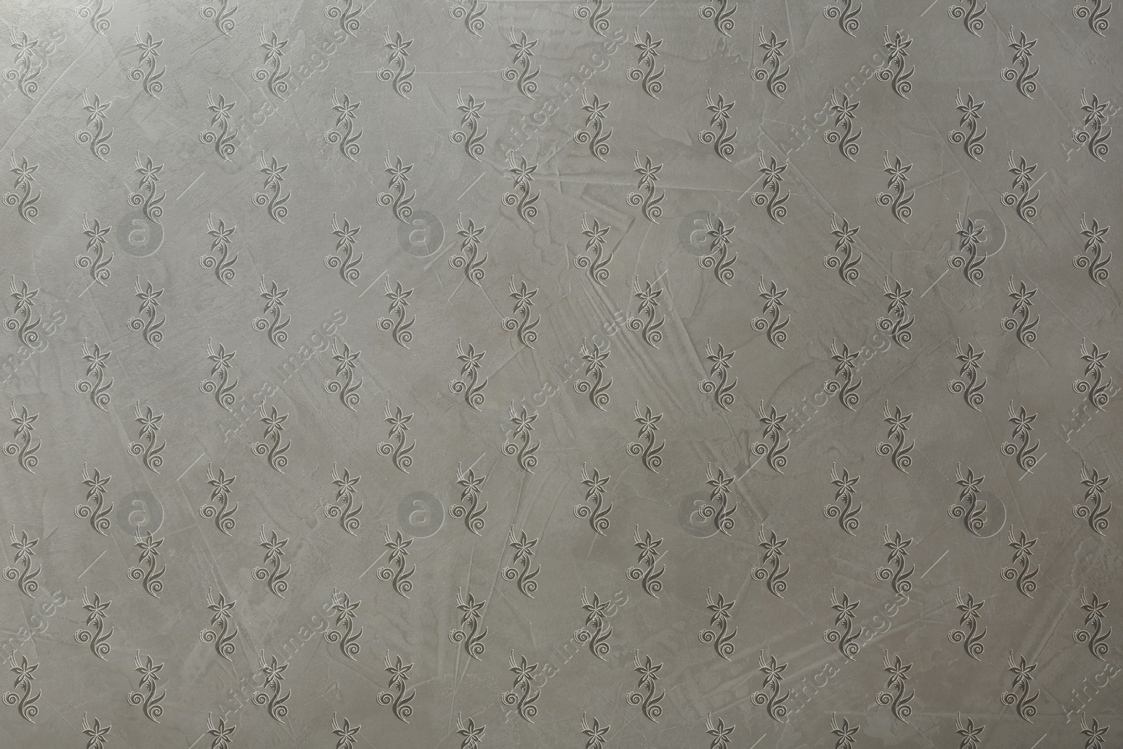 Illustration of Grey wallpaper with beautiful floral pattern as background