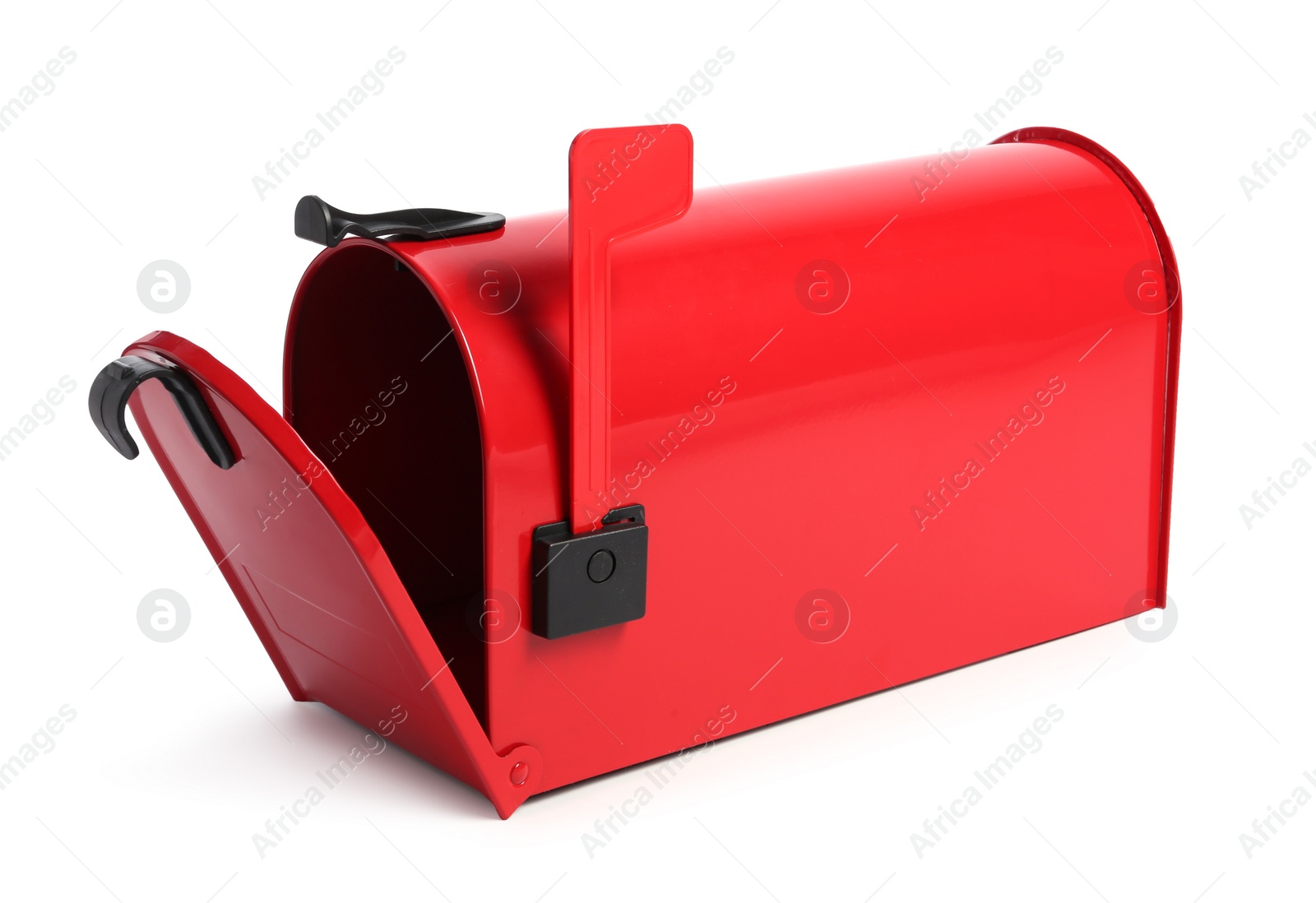 Photo of Shiny red letter box on white background