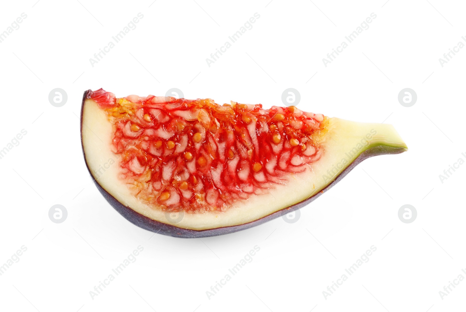 Photo of Slice of fresh fig isolated on white