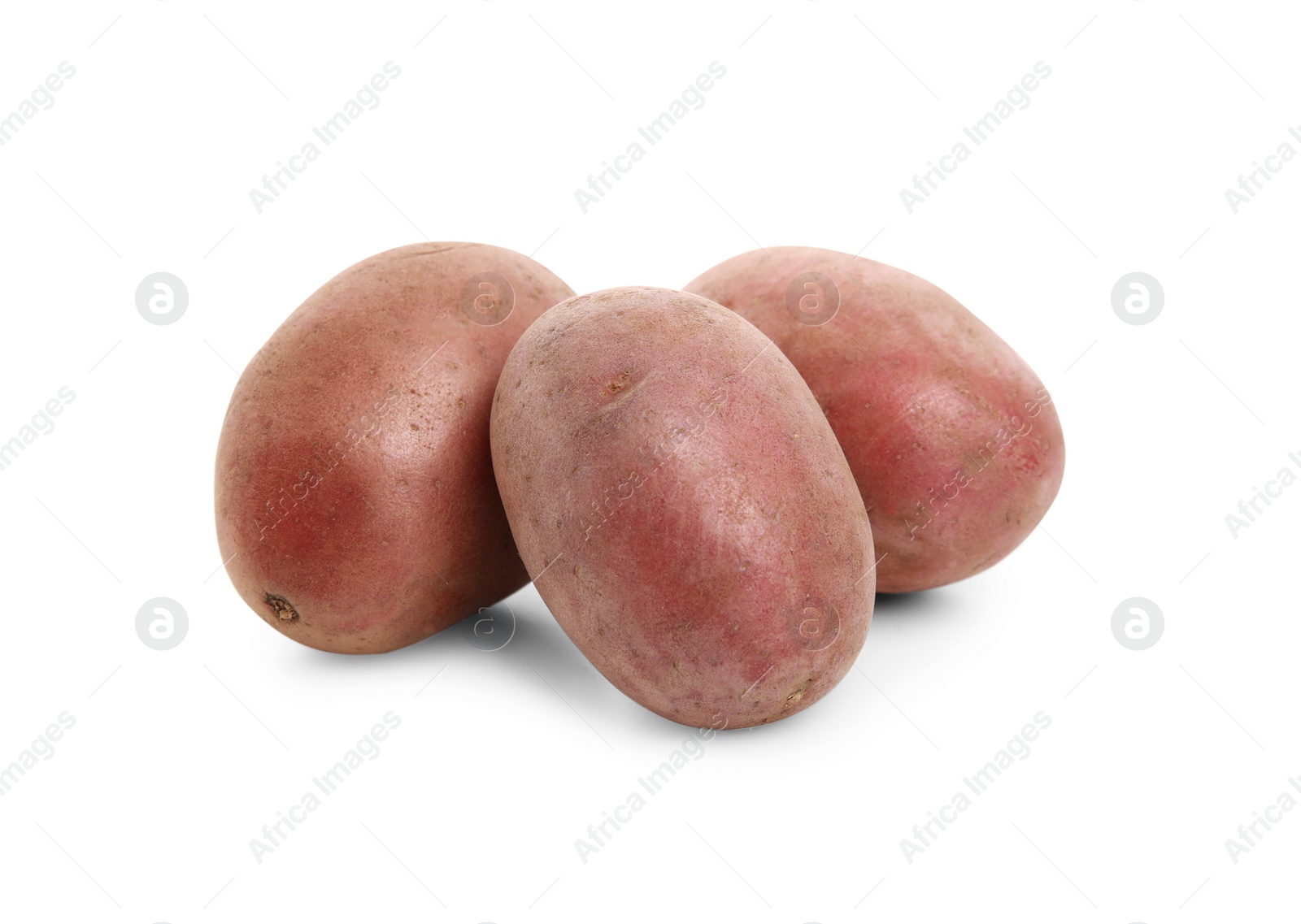 Photo of Tasty fresh organic potatoes on white background