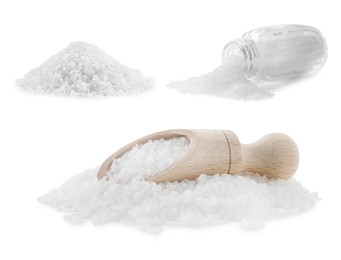 Image of Set of natural salt isolated on white