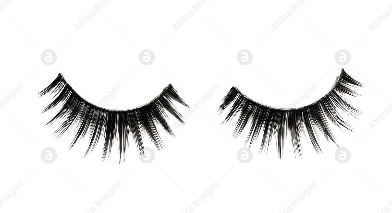 Photo of False eyelashes on white background