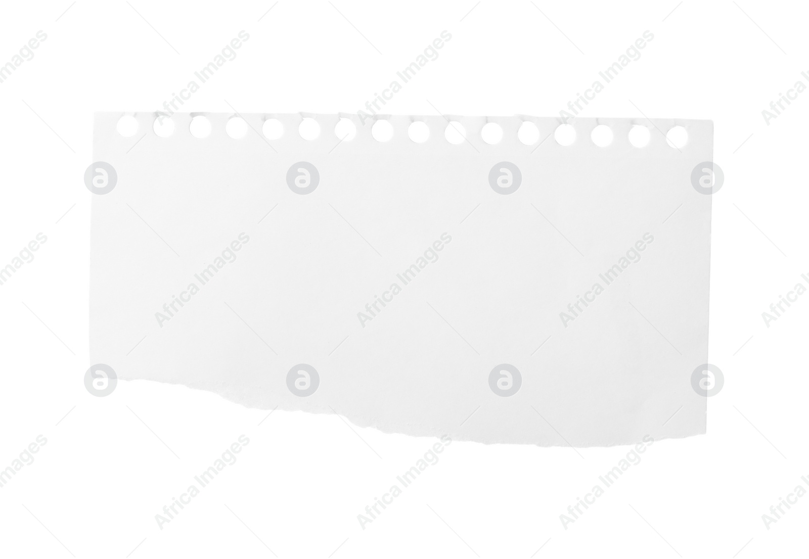 Photo of Piece of blank notebook paper isolated on white. Space for design