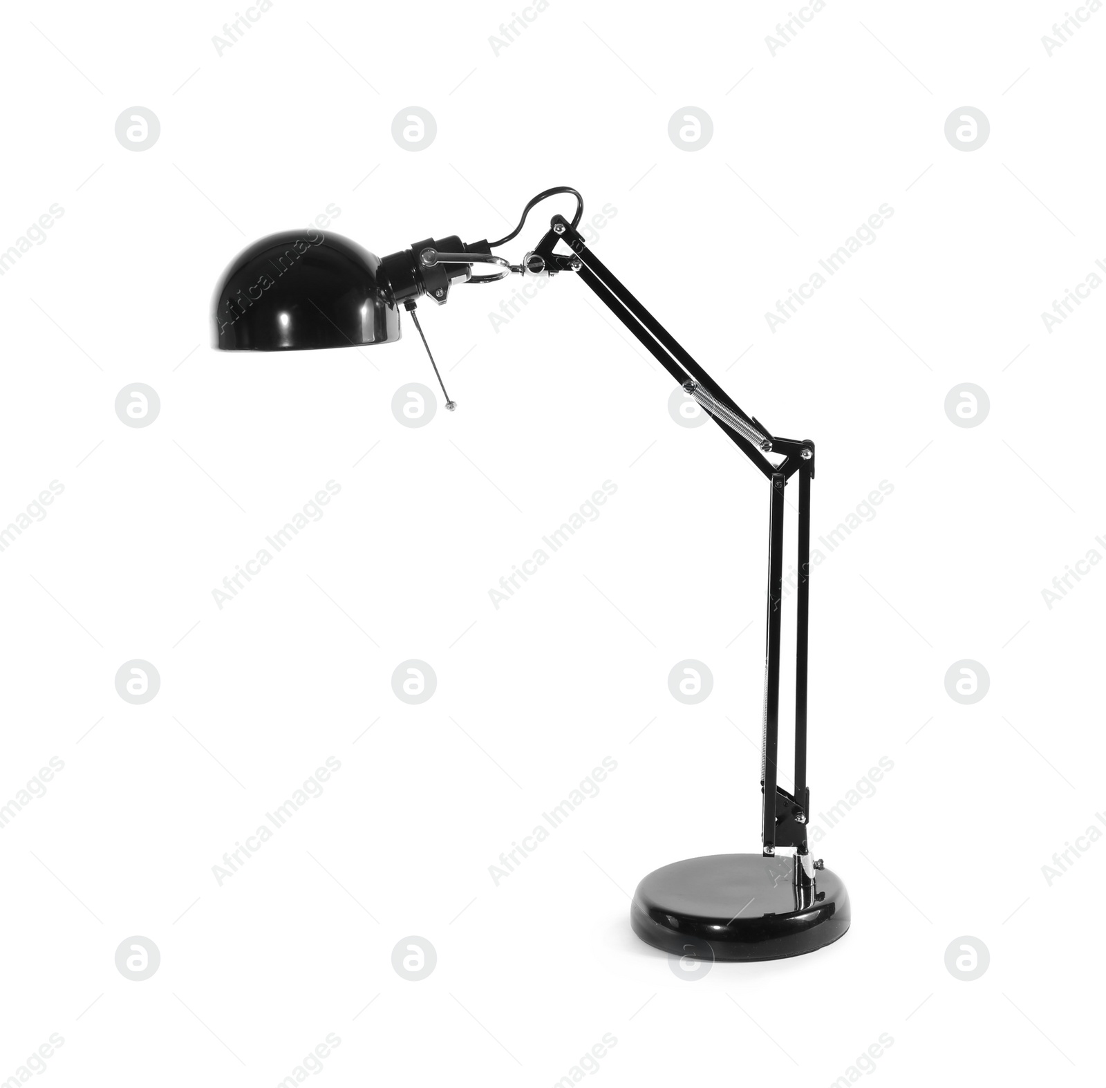 Photo of Modern desk lamp on white background. Idea for interior design