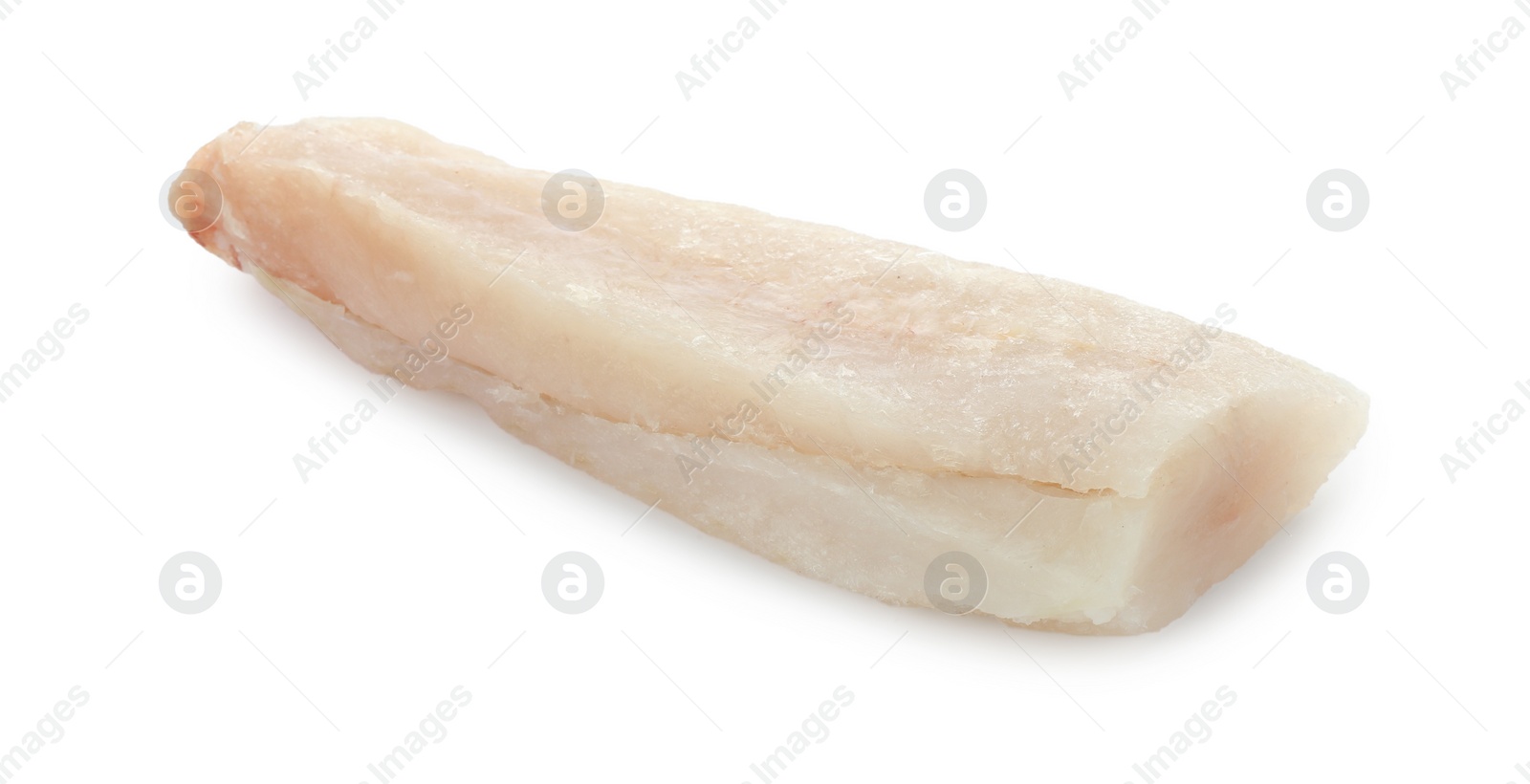 Photo of Fresh raw cod fillet isolated on white