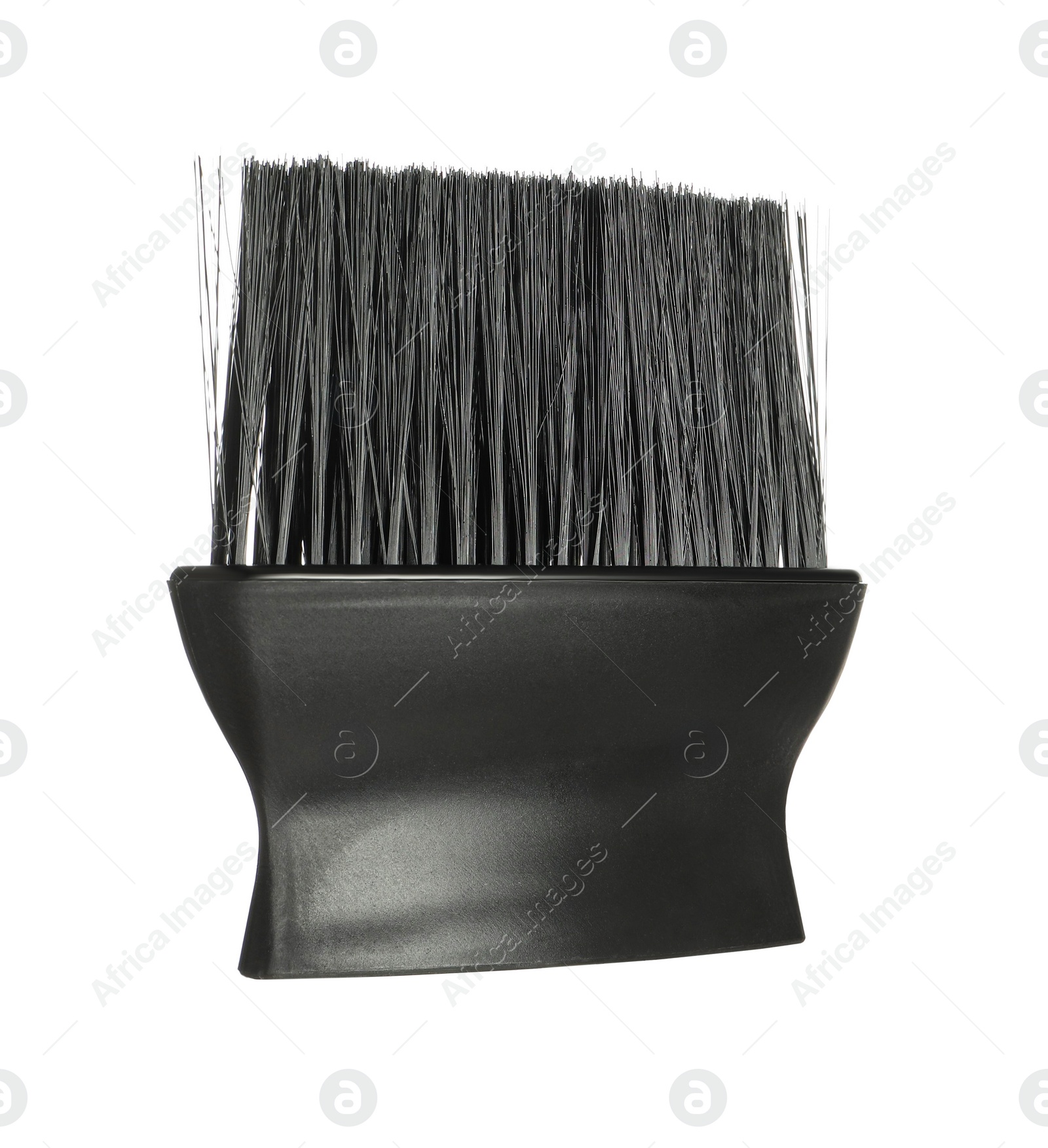 Photo of Hairdresser tool. Black neck brush isolated on white