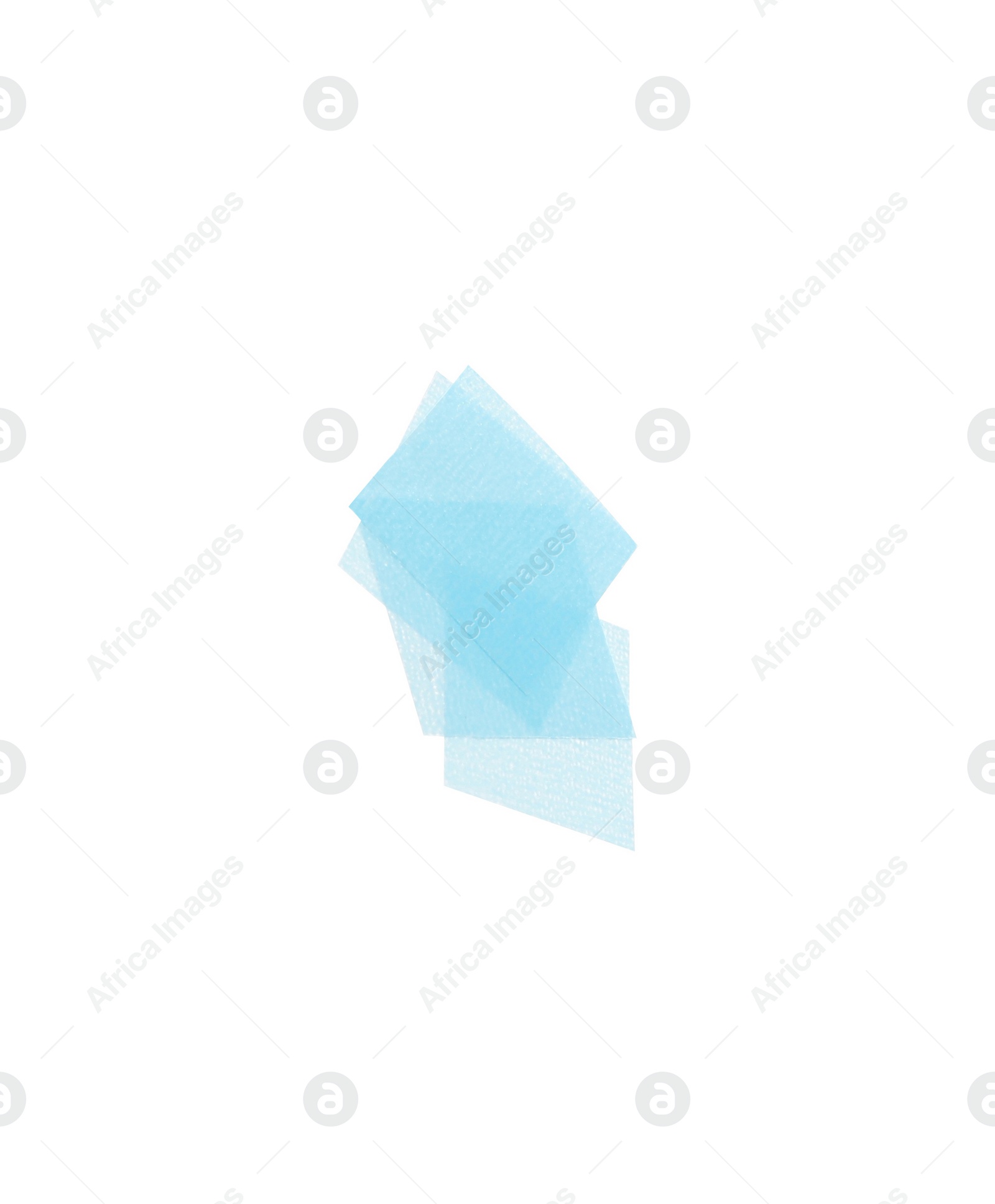 Photo of Pieces of light blue confetti isolated on white