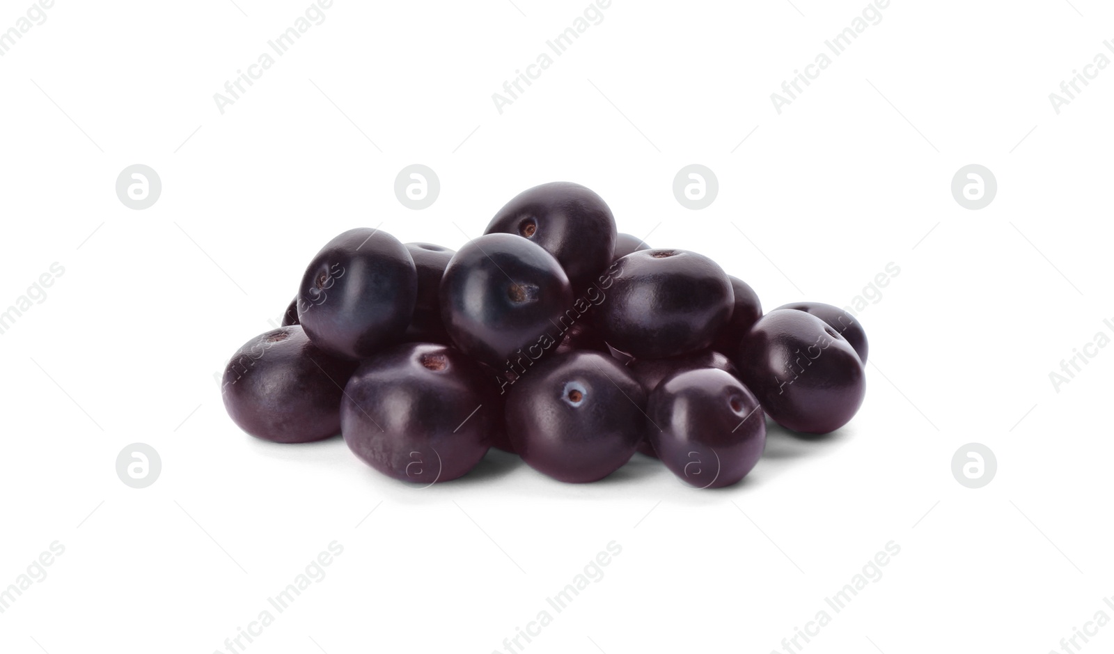 Photo of Pile of fresh acai berries isolated on white