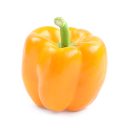 Photo of Ripe orange bell pepper isolated on white