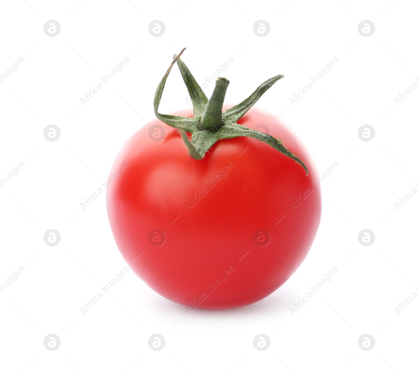 Photo of Fresh ripe red cherry tomato on white background